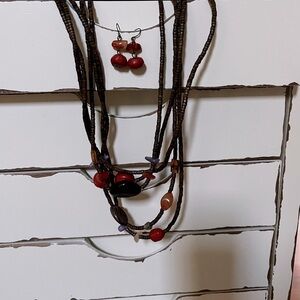 Elegant Multi-Strand Necklace, bracelet and Earring Set -  NEW with no tags